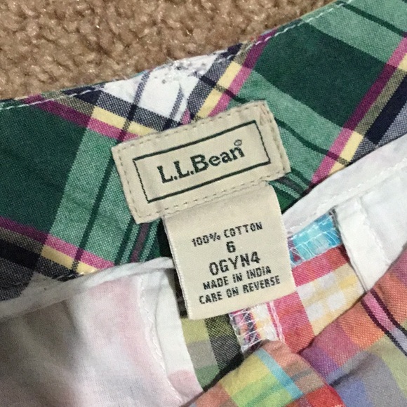 LL Bean Madras Plaid Bermuda Shorts - Size 6 - Picture 4 of 8